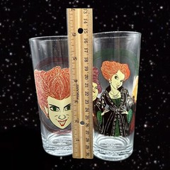 DISNEY HOCUS POCUS 10oz Glasses Sanderson Sisters Halloween 6”T 2.5”W Set Of 4