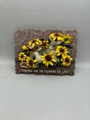 Charming Tails Spring Garden Friendship Plaque 5×7 Fitz Floyd Sunflowers sh124