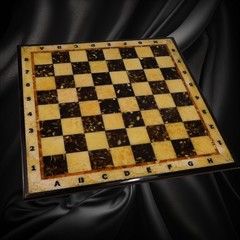 Made in USA Baltic Amber Chess Set Teutonic Knights Handmade Collectible Gift