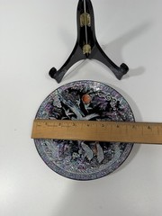 Handmade Oriental Mother of Pearl Plate Inlaid Traditional Circle Art Decoration