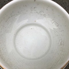 Antique White Chamber Pot W. S. George Queen w. Gold Trim Crazing on the Inside