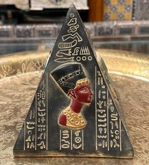 Ancient Egyptian Antiques Statue of Egyptian Pyramid & Pharaonic Hieroglyphs BC