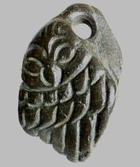 300 BC Ancient Greek Carved Engraved Gemstone Pendant Owl of Athena Amulet Relic