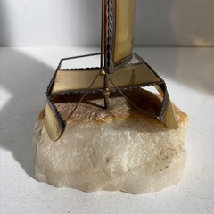 Vintage Mid Century Modern Brutalist Brass Trimaran Pontoon Sailboat Sculpture