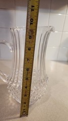 Vintage Crystal Pitcher Clear Glass Water Pitcher