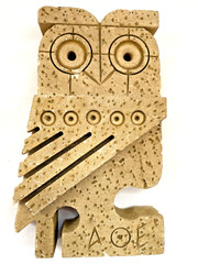 Owl of Athens Soapstone Ancient Statue Made in Greece Goddess of Wisdom 9.5″