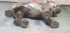 rare Ugly Vintage Pug or Bulldog Metal statue Figurine 3x2x1 inches