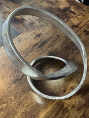 Metal Abstract Ribbon Sculpture Metal Art Modernist Mid Century Mcm
