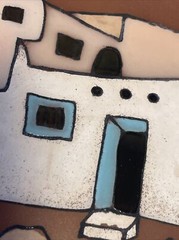 Lot 3 Art Pottery 6″ Tiles Hand Painted Signed Southwestern Design Trivets
