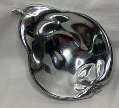 Laura Ashley Vintage Y2K 2000 Shiny Metal Pear Shaped Dish Trinket Footed Tray