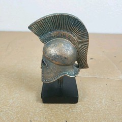 Vintage Small Ancient Greek Copper Corinthian Helmet Roman Spartan 5″ Figurine