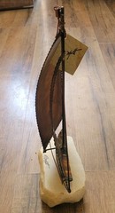 Vtg John De Mott Copper 10″ Sail Boat on Quartz Base Signed Nautical Gift