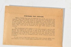 1950 H.M. TREASURY BANK OF LONDON PURCHASE TAX COUPONS ORIGINAL COVER ENVELOPE