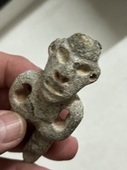 INCREDIBLE PRE-COLUMBIAN MEZCALA HUMAN EFFIGY PENDANT / GORGET, MEXICO, COA