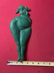 Unique Cast Iron Art Woman Wings Angel Fairy Wall Hook Rare Large Vintage Estate
