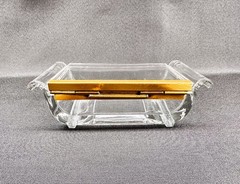 Vintage Art Deco Hinged Clear Glass Jewelry Casket / Trinket Box 1930s–40s READ