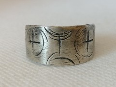 Rare Extremely Ancient Viking Ring Cross Silver Color Artifact Authentic Amazing