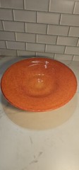 Murano Glass bowl Bright Orange 🍊 White 13 1/2 Inches Wide