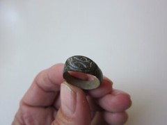 very rare ancient Viking engraved massive bronze ring with runes. IX – X AD.