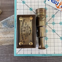 Victorian Brass Telescope w/ Box, Antique Finish, Handheld Monocular Spyglass