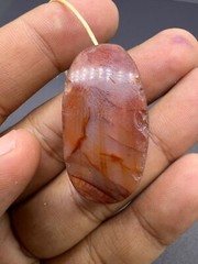 Rare Beautiful Old Natural Carnelian Agate Bead From North Afghanistan