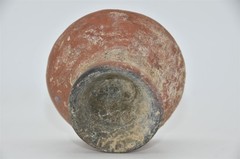 Ancient Pre-Columbian Ceramic Pottery Red Pedestal Bowl 2.25″ Tall x 3.5″ Wide