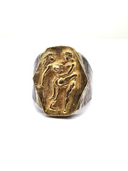 100 BC Ancient High Carat GOLD Silver Roman Greek Ring Erotic Motive Artifact
