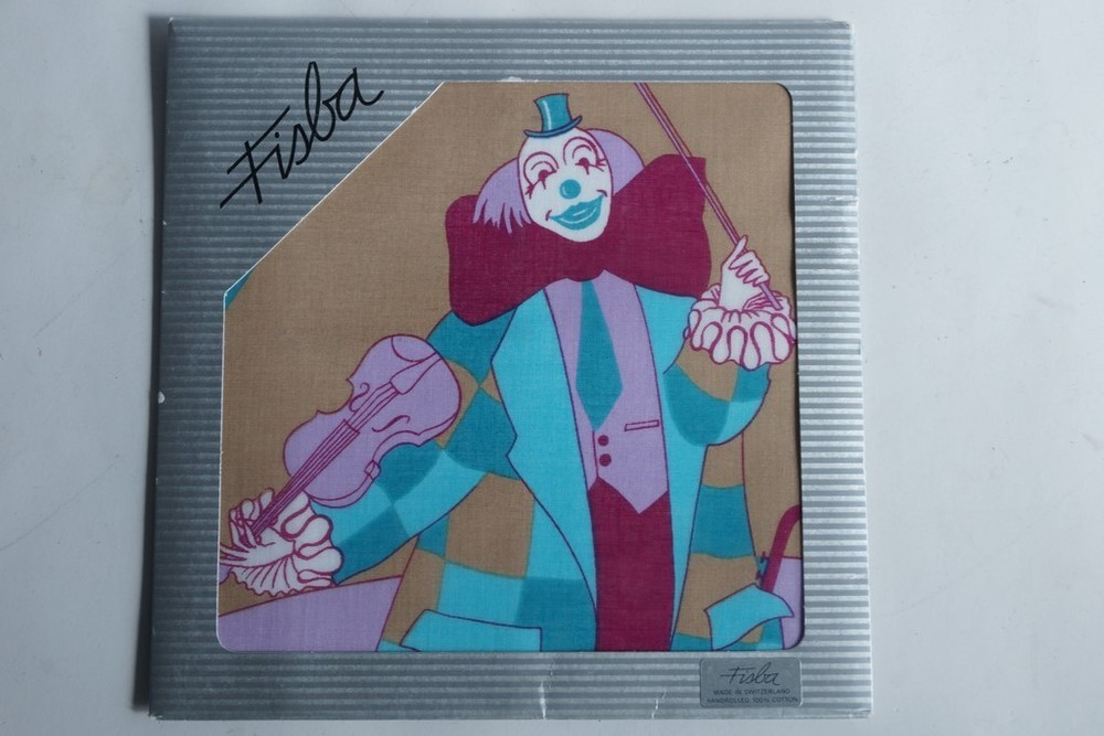 Cotton handkerchief Clown cellist Fisba Stoffels Switzerland (77103)