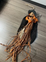 Kitchen Witch Hanging Wood Doll Good Luck Vintage Gothic Horror Halloween Charm