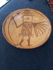 Rare Pre-Columbian NARINO VENUS WARRIOR BOWL Figural Pottery Bowl Artifact 3″x7″