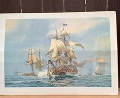 Vintage 1977 Unframed Carl G. Evers Maritime Sailing Masted Ship Prints 29”x20.5