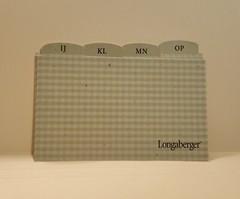 Longaberger 50 Recipe Cards 3×5 / 12 GINGHAM Dividers/Index: A-Z/Food Categories