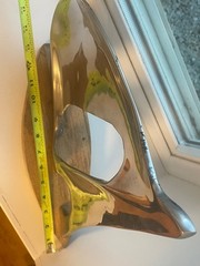 Vintage sail boat sculpture 15”x13” metal abstract art deco MCM mantle nautical