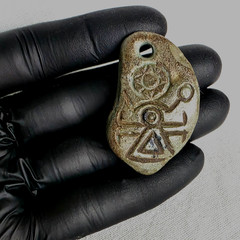 300 BC Ancient Carved Engraved Gemstone Pendant Medallion Wearable Amulet Unisex