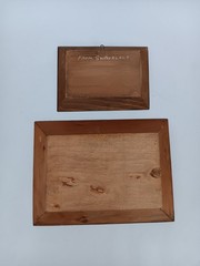 Vintage Switzerland 3D Wooden Shadow Boxes Folk Art Diorama Primitive Pair