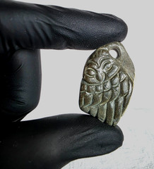 300 BC Ancient Greek Carved Engraved Gemstone Pendant Owl of Athena Amulet Relic