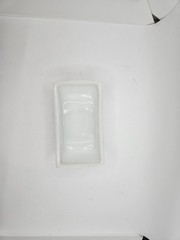 AKRO AGATE White Swirl Slag Glass Daffodil planter trinket dish catchall floral