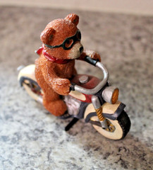 Brown Bear Motorcycle Cruiser Figurine