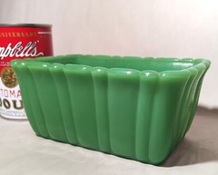 1940s YONKERS NEW YORK vtg slag glass spring flower blub planter akro agate bowl