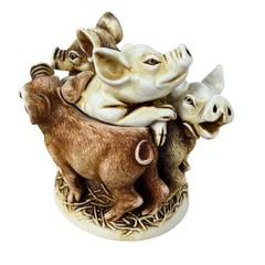 Harmony Kingdom “Hog Heaven” Pigs Figurine Trinket Box Made In UK 1996
