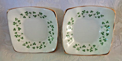 Vintage Royal Tara Green Shamrock Trinket Dish 3 3/4″ Width Ireland