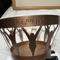 VTG Hallmark Maya Angelou Copper Figures Bowl Candle Holder “…more alike…” 2001