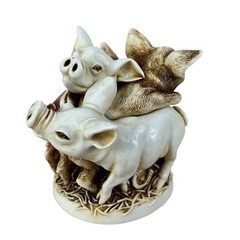 Harmony Kingdom “Hog Heaven” Pigs Figurine Trinket Box Made In UK 1996