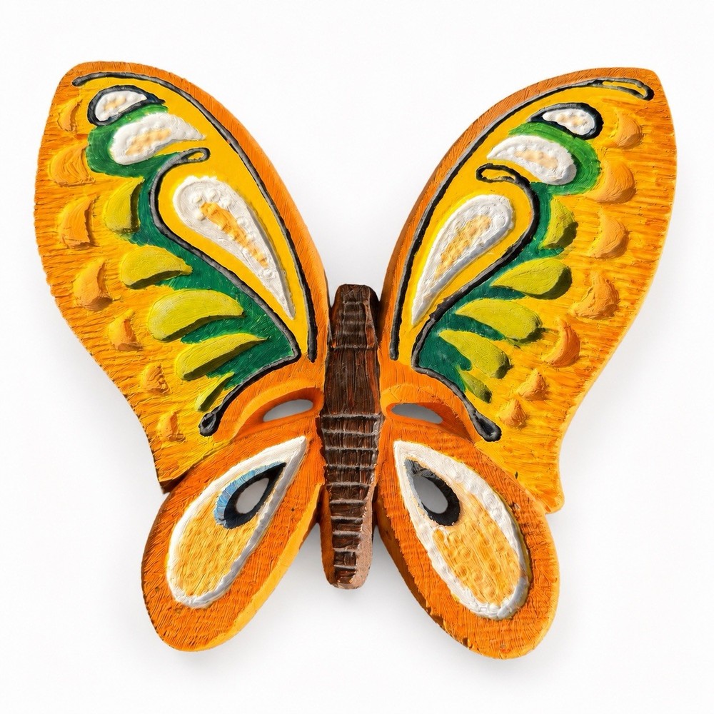 Vtg Syroco Butterfly USA Wall Hanging MCM 1968 7086 Painted