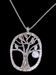 Roman Glass Pendent 925 Silver Tree Of Life Ancient Fragment Roman Glass 200 B.C