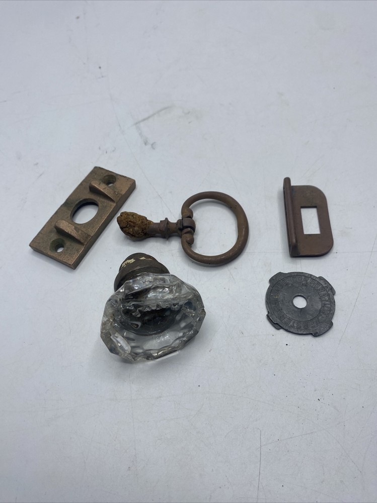 Metal Detector Finds Lot Brass? Copper? Latches Vintage Antique Parts Pieces MK