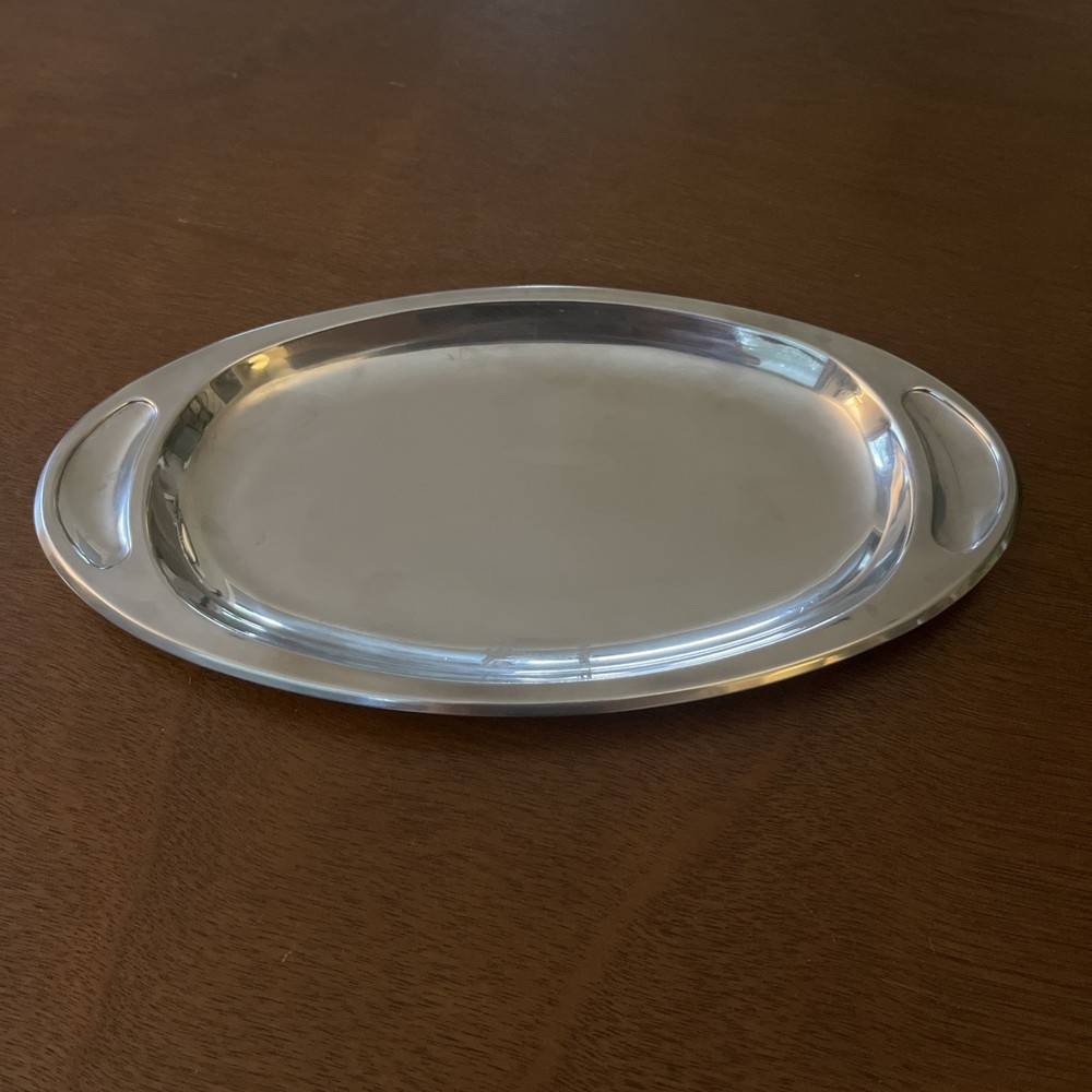 Vintage Meridional 18/10 Stainless Steel Oval Serving Tray