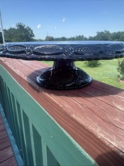 Vintage Avon 1876 Cape Cod Ruby Red Glass Pedestal Cake Plate Stand