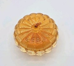 Marquis By Waterford Crystal 8″ Orange Pumpkin Lidded Candy Dish Bowl Halloween