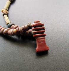 NILE Ancient Egyptian Djed Amulet Mummy Bead Necklace ca 600 BC